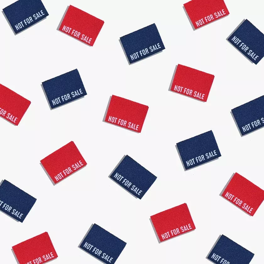 'Not For Sale' Woven Labels 6 Pack