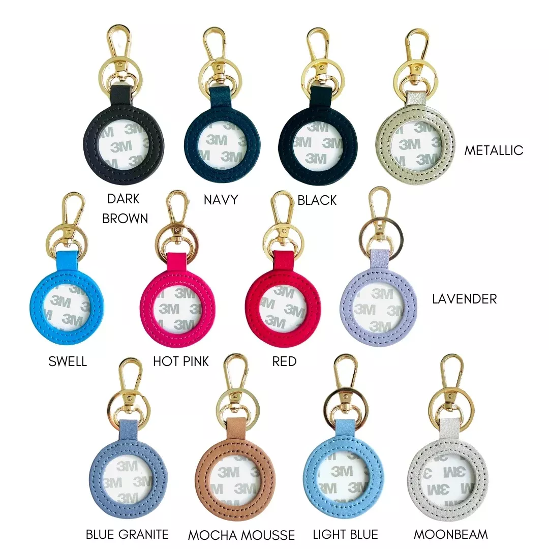 Round Leather Bag Tag/Key Fob